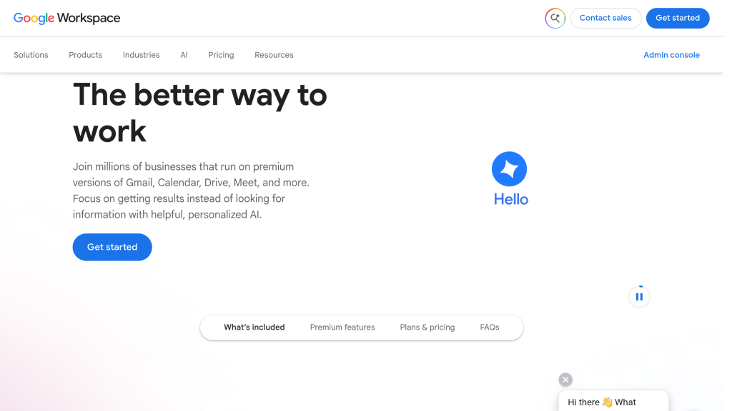 Google Workspace のサイト画面
