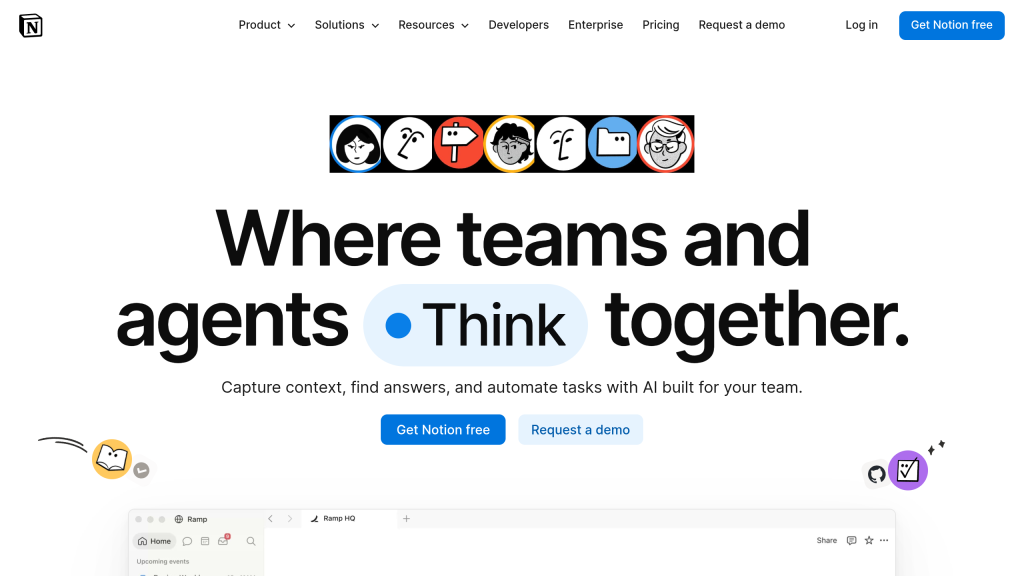 Notion のサイト画面
