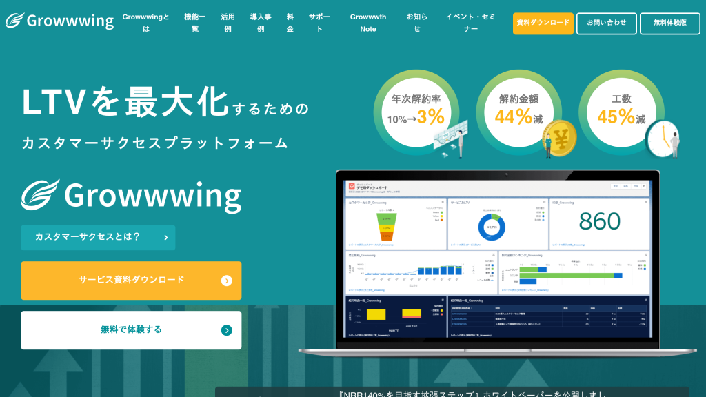Growwwing のサイト画面