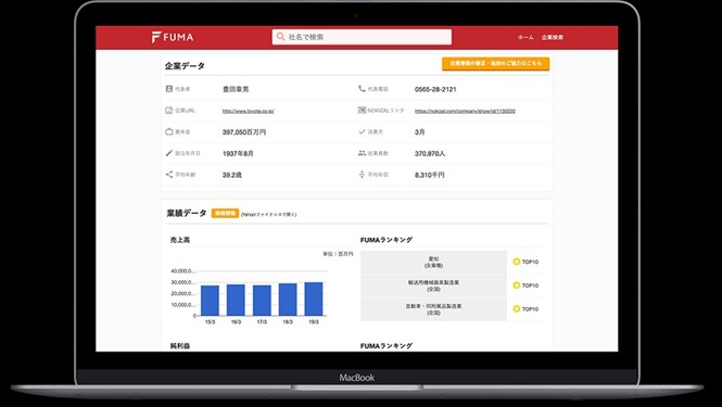 FUMA のサイト画面