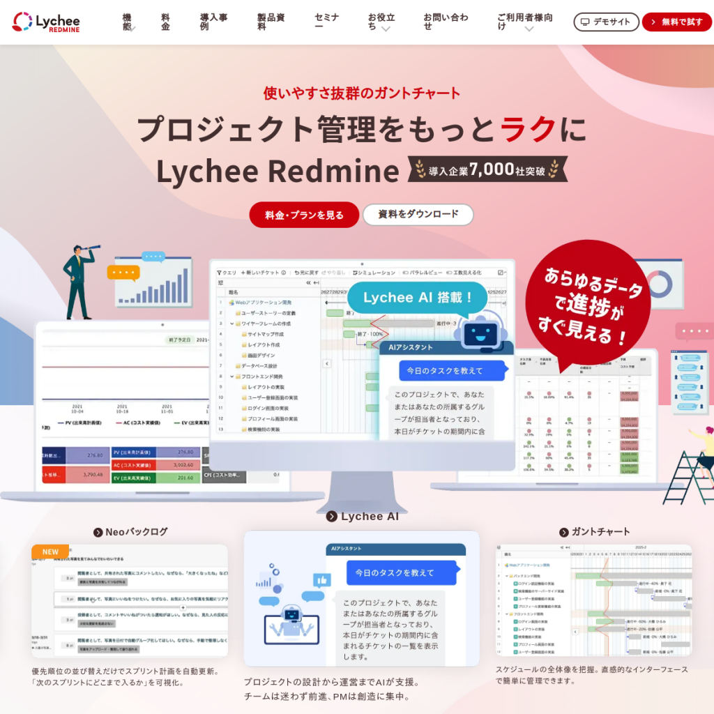 Lychee Redmine のサイト画面