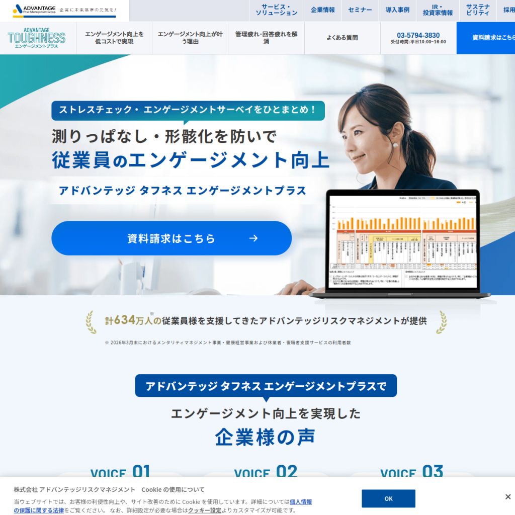 アドバンテッジ タフネス エンゲージメントプラス のサイト画面