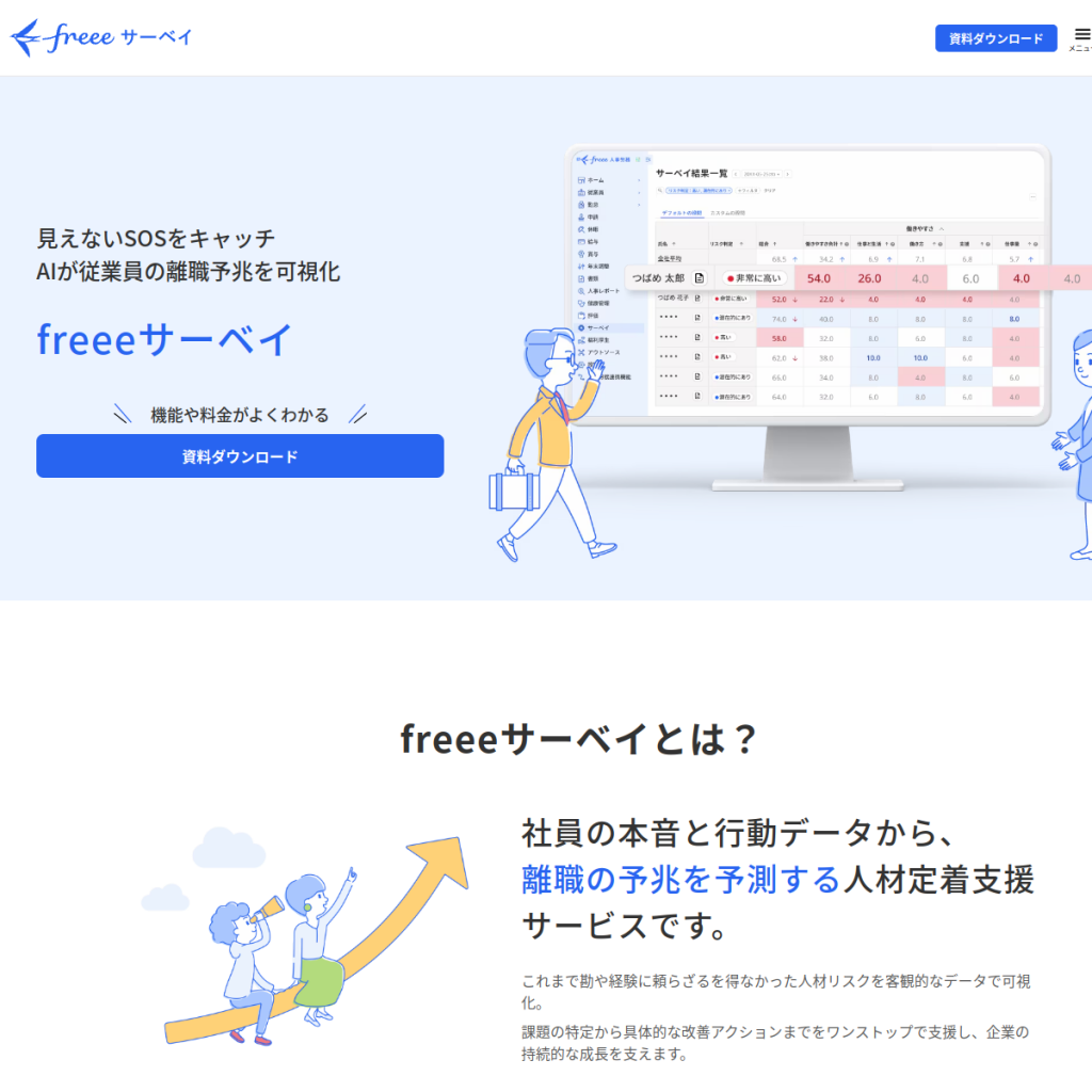 freeeサーベイ のサイト画面
