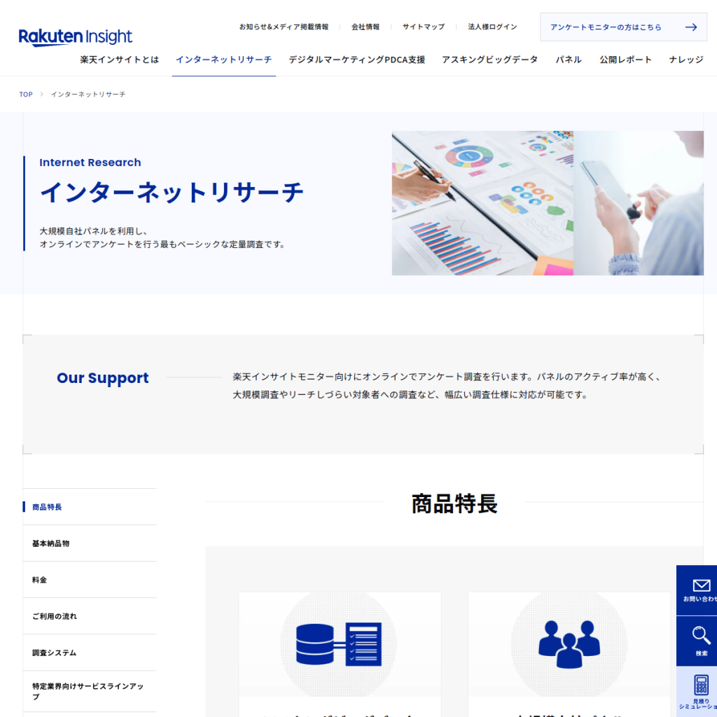 楽天インサイト のサイト画面